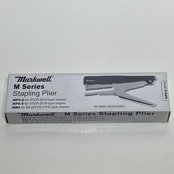 Markwell Stapler MP6-8 Industrial Stapling Plier Manual Steel Top Loading Black - Picture 4 of 7